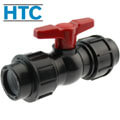 PP ball valve compression fitting, Compact Body