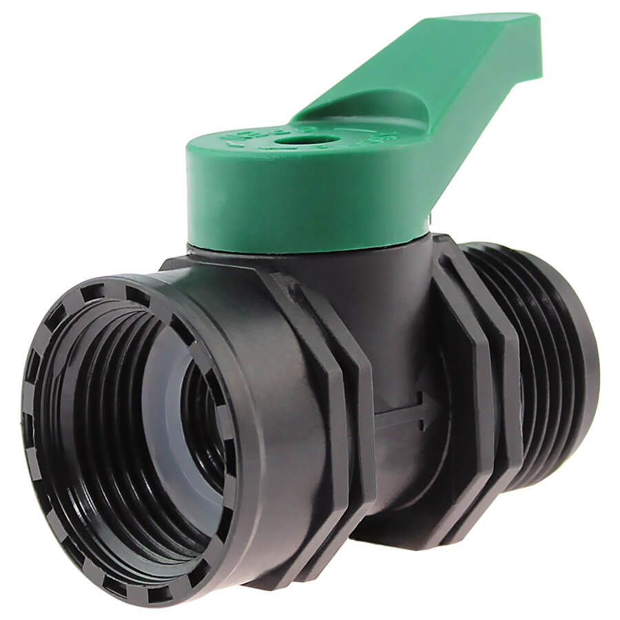 PP mini ball valve with female/male thread, PN 4