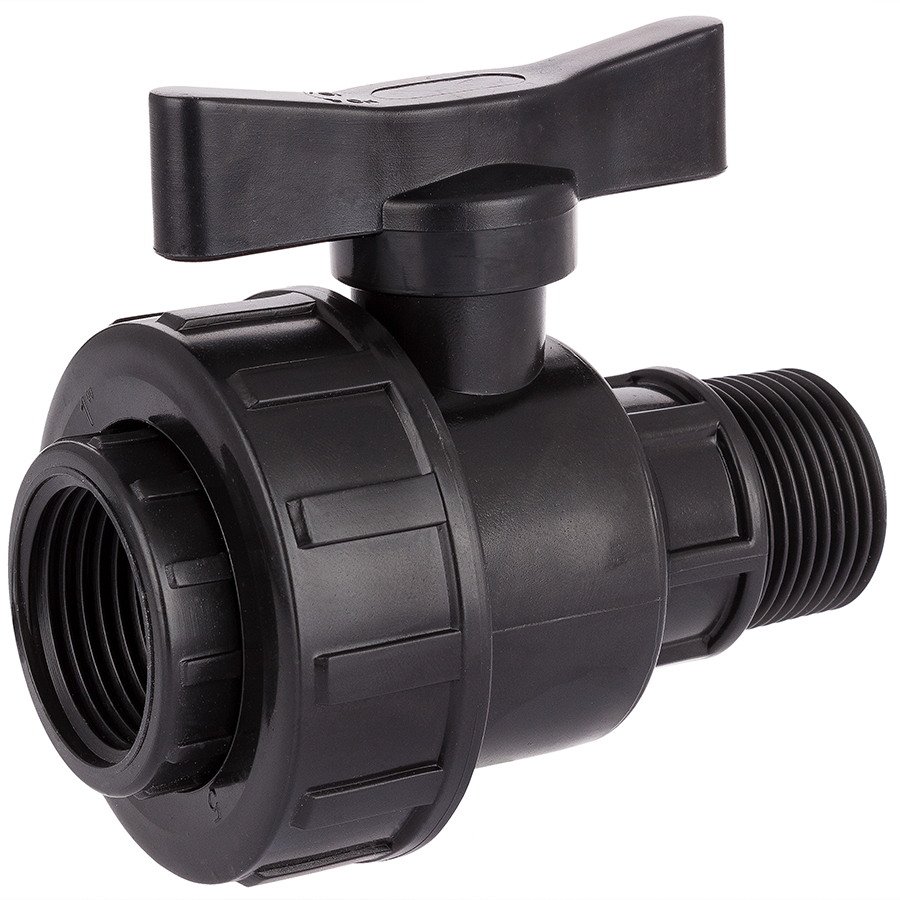 PP female/male threaded ball valve