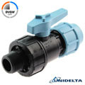PP 2 way ball valve compression fitting x male thread, DVGW