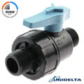 PP 2 way male threaded ball valve, DVGW