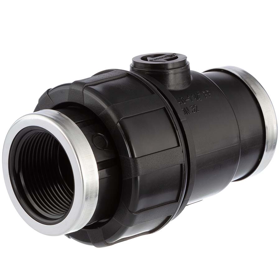 PP female threaded check valve, DVGW