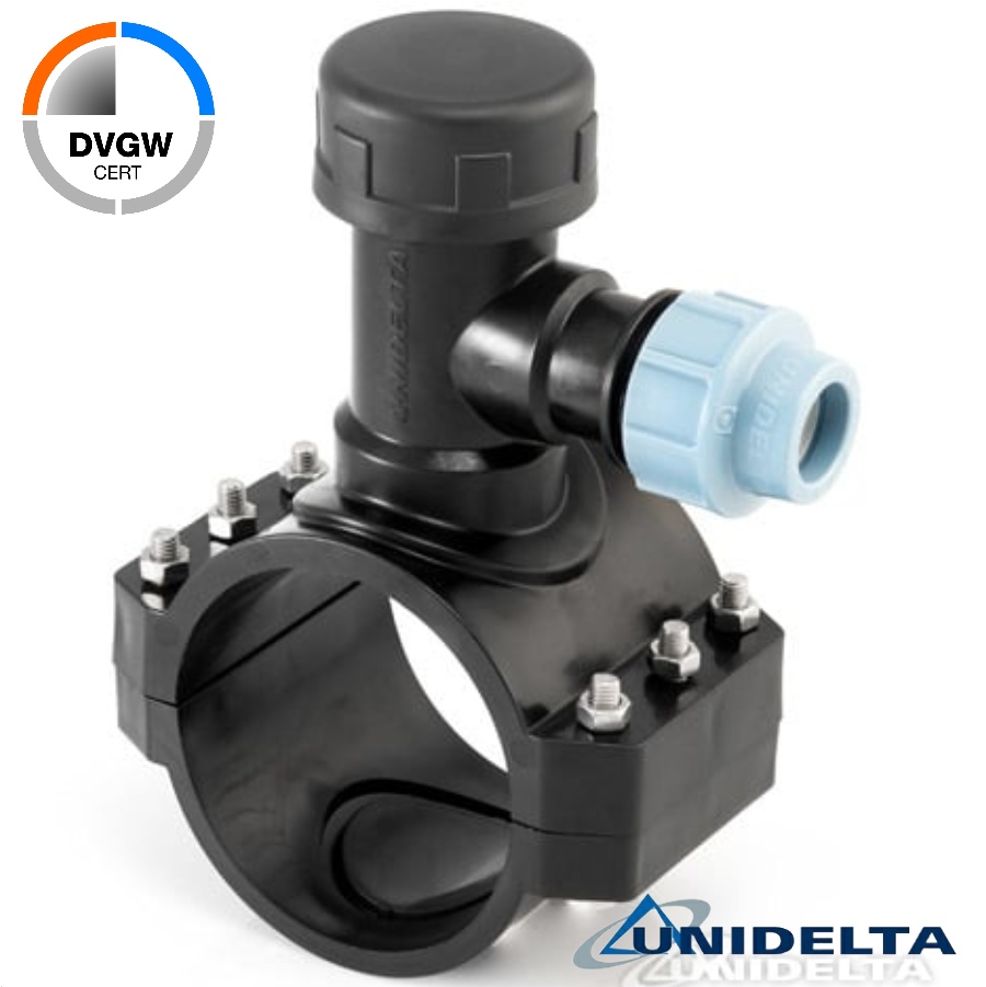 PP tapping saddle under pression DVGW Unidelta