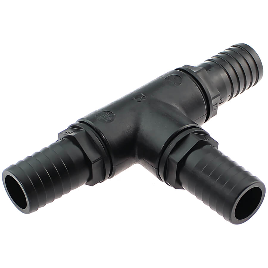 PP tee 90° with hose tail