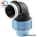 Elbow 90 compression fitting x female thread, DVGW