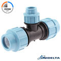 Reducing tee 90 compression fitting, DVGW