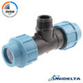 Tee 90 compression fitting x male thread, DVGW