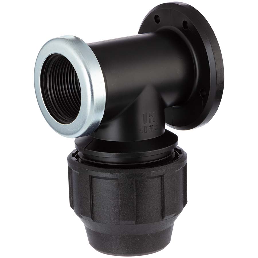 Compression fitting with flange x  A2 ss reinforced female thread