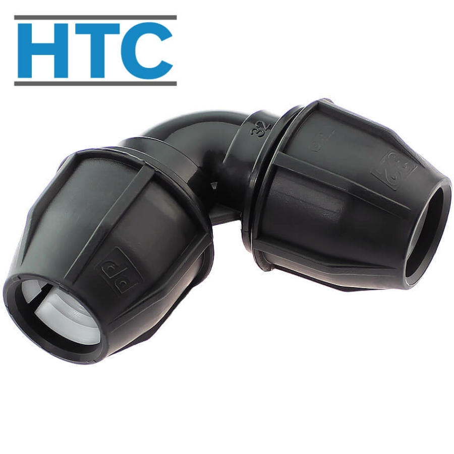 PP compression fittings, black, for PE pipes