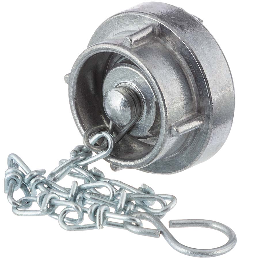 Storz coupling end cap with chain, aluminium