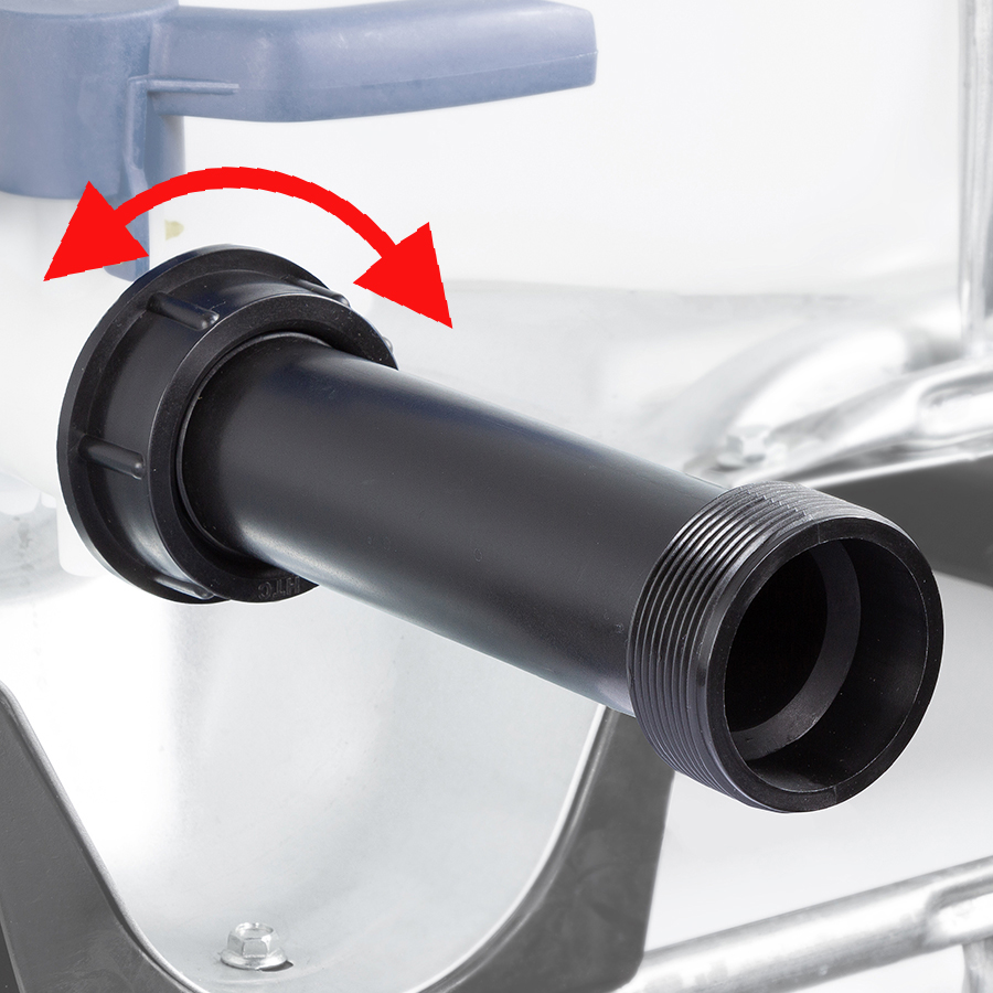 IBC container rotatable coupling with extension