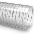 Tubi di aspirazione e mandata per liquidi con spirale di metallo in PVC trasparente <strong>per uso alimentare