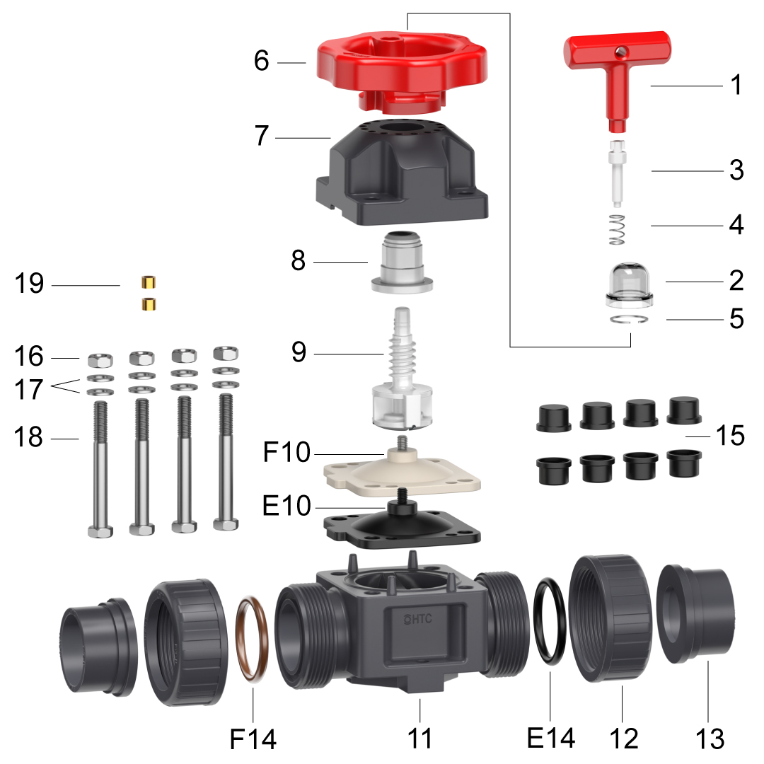 HTC AK0110 Membranschieber Explosionsbild