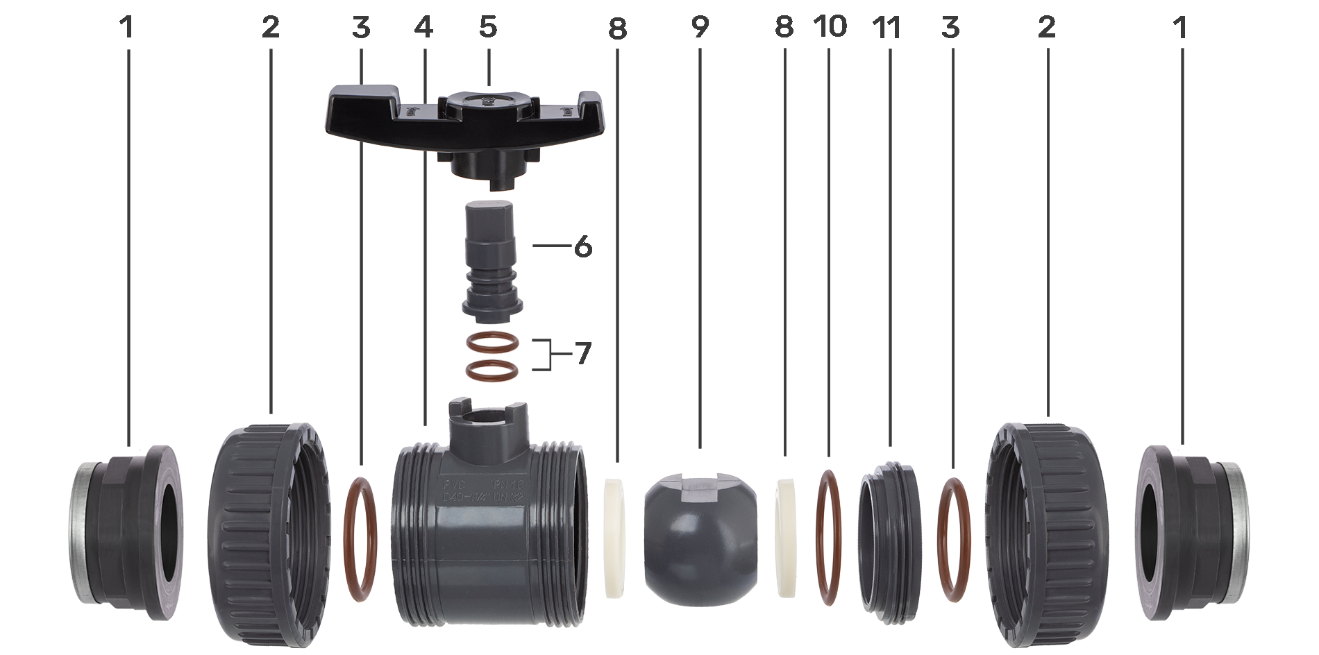 HTC AK0952 Kugelhahn Explosionsbild