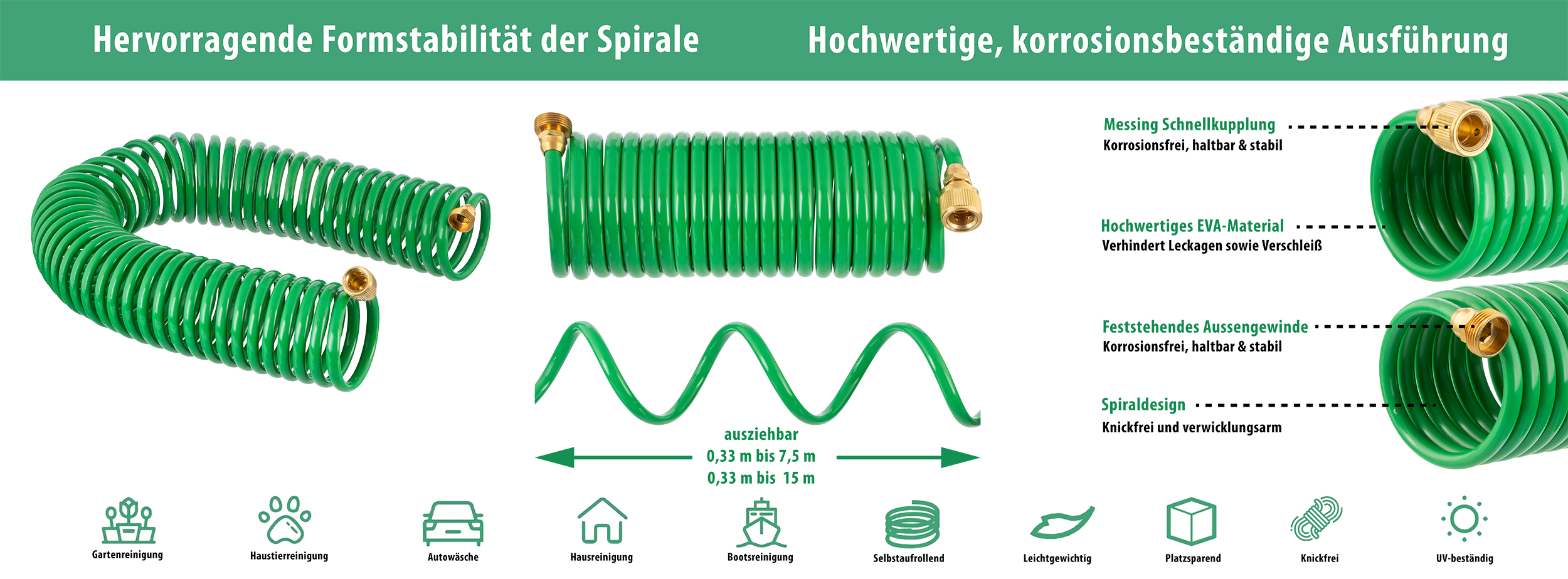 Gartenschlauch Spiralschlauch mit allen Vorzügen