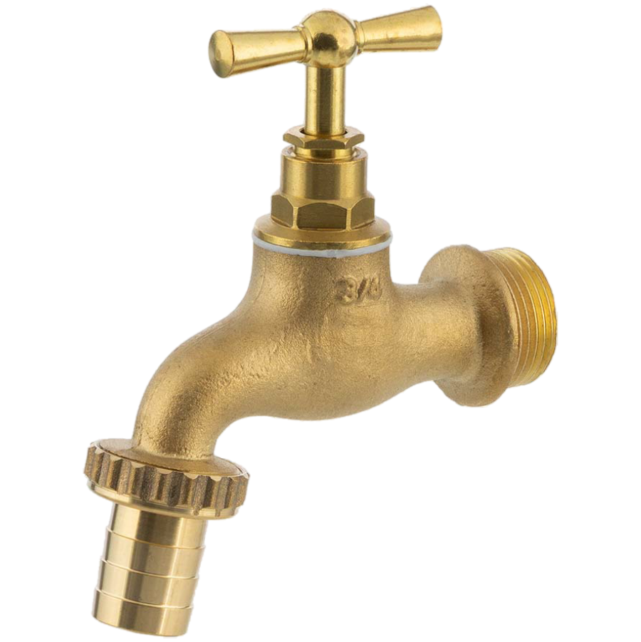 Messing Wasserhahn natur mit Aufschraubtülle