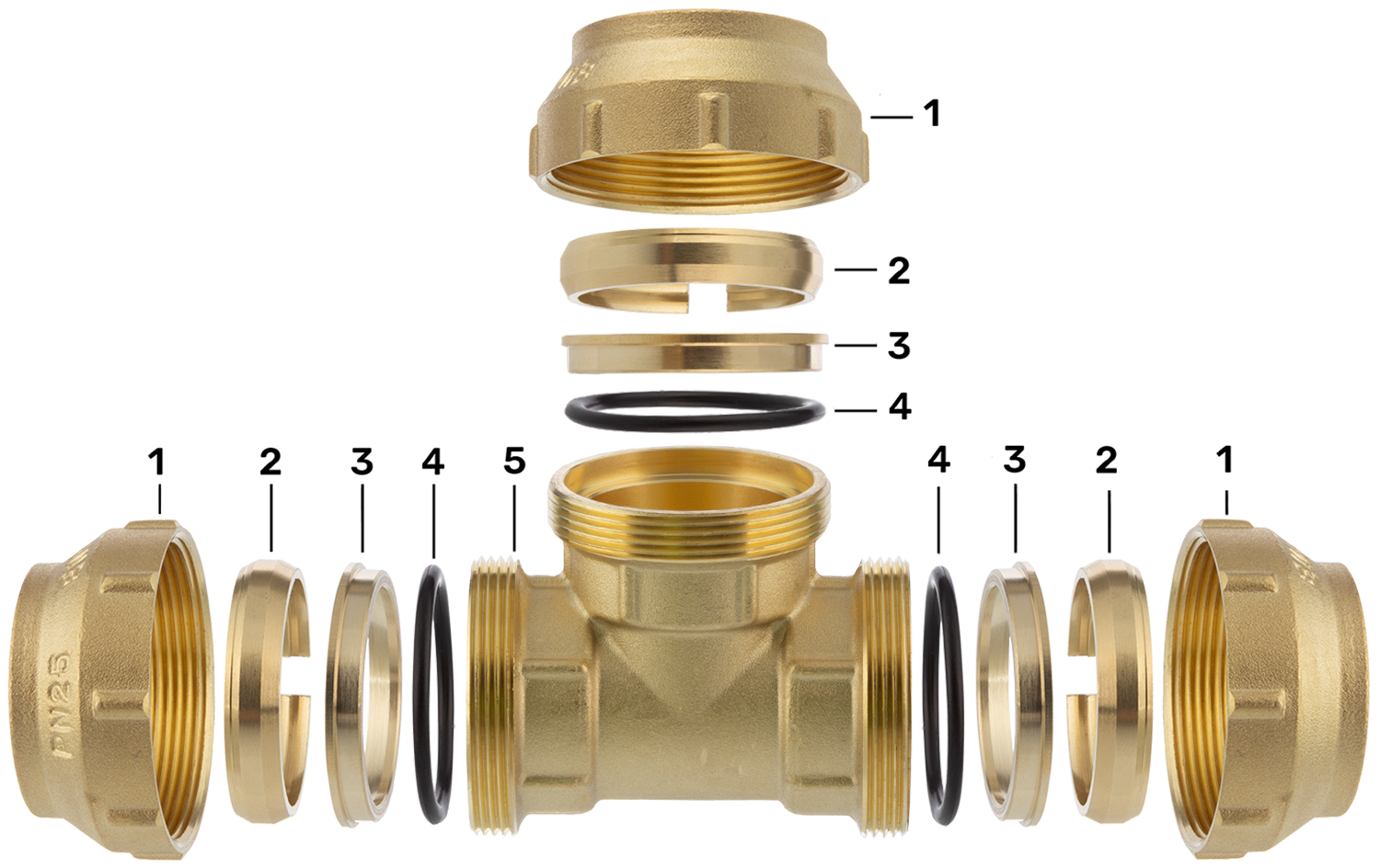 Messing Klemmfitting für PE-Rohr