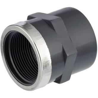 U-PVC solvent socket with female reinforced thread, 63mm x 2"