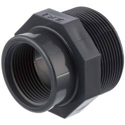 PVC-U Muffennippel, Aussengewinde x Innengewinde reduziert 2 1/2" x 1 1/4"