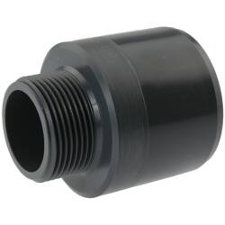 U-PVC male/female solvent adapter, male thread, without hegaxon