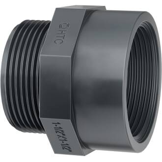 PVC-U Socket Nipple, Male x Female Thread