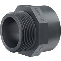 PVC-U Socket Nipple, Male x Female Thread