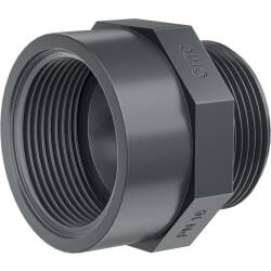PVC-U Socket Nipple, Male x Female Thread