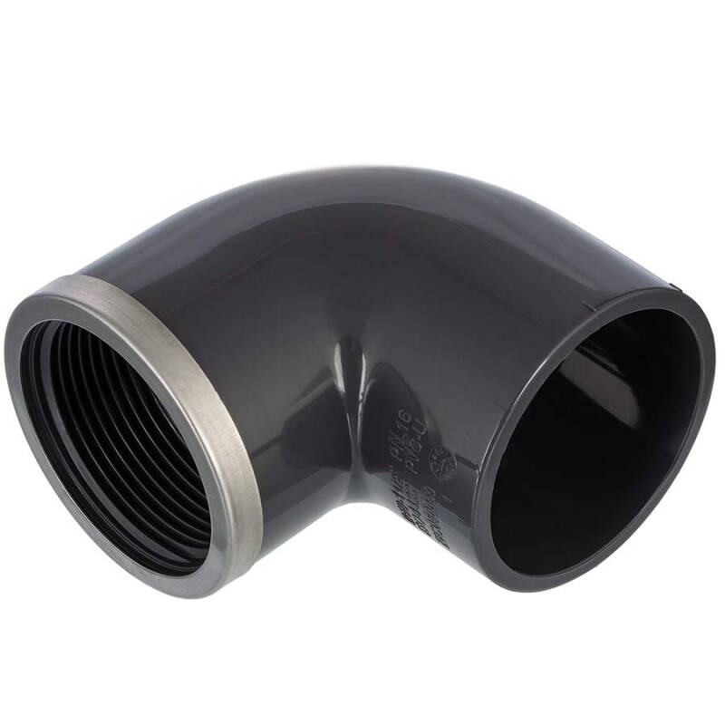 Gomito a 90 a incollare x filetto femmina rinforzato, in PVC-U