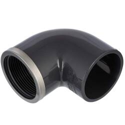 PVC-U Winkel 90&deg;, Klebemuffe x Innengewinde verst&auml;rkt