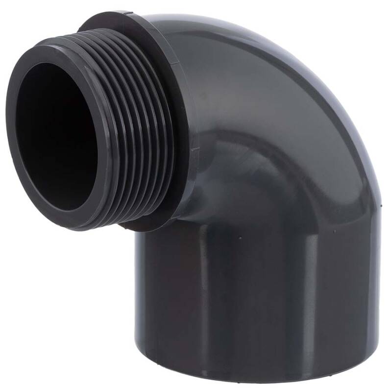 PVC-U Winkel 90 Klebemuffe x Aussengewinde