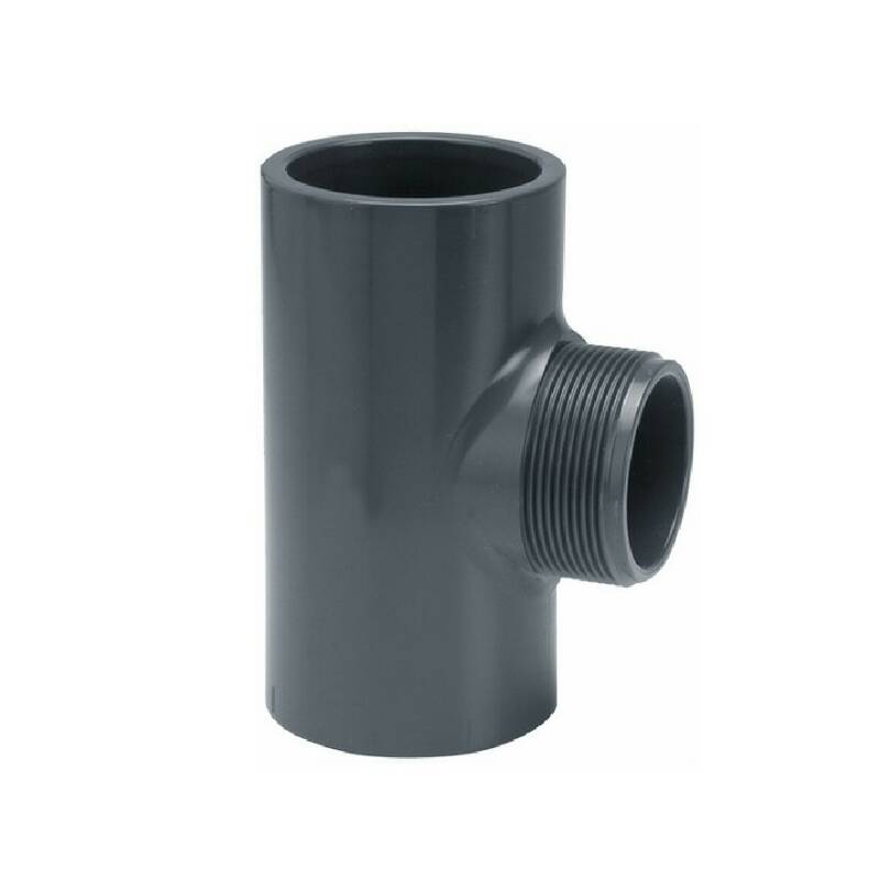 PVC-U T-Stck 90, Klebemuffe x Aussengewinde