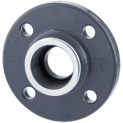 U-PVC fixed flange with reinforced female thread