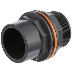 U-PVC solvent tank connector m/f socket x socket/male thread