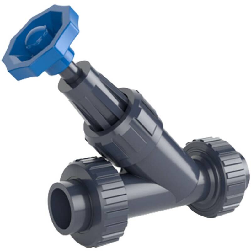 PVC-U Schrgsitz Absperrventil Klebemuffe