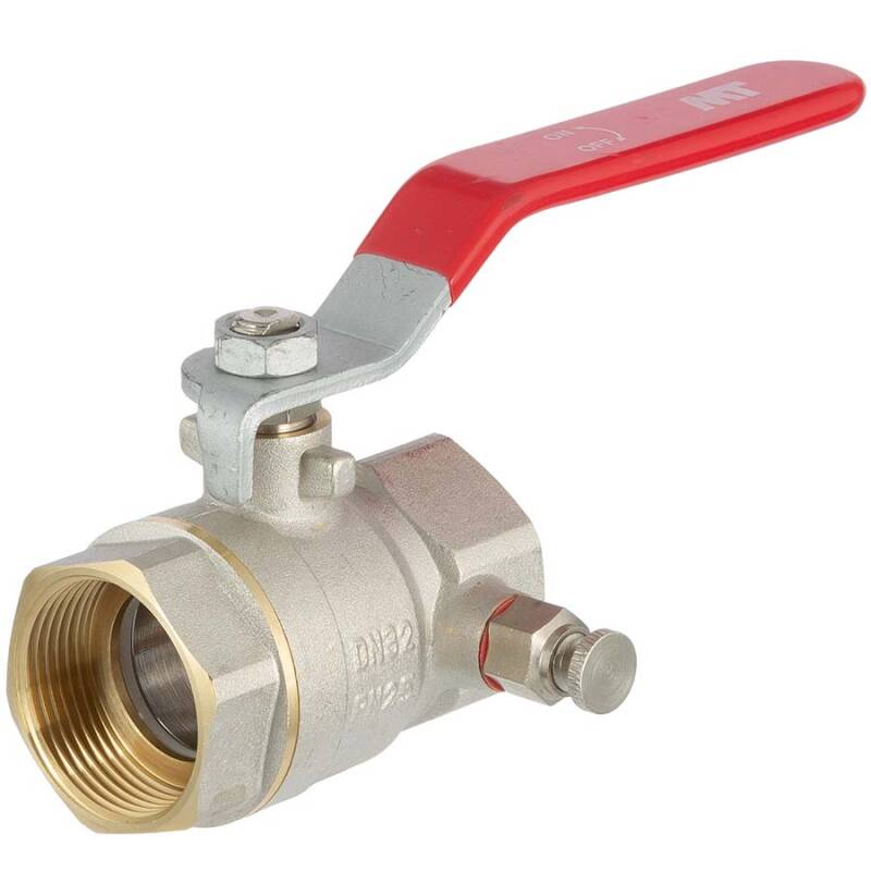 Brass female threaded ball valve with emptying and steel handle