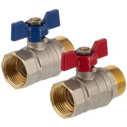 Brass male/female threaded butterfly valve