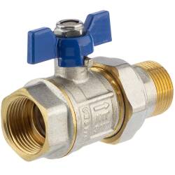Brass female/male threaded butterfly valve with union