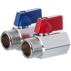 Mini valvola a sfera femmina/maschio in ottone