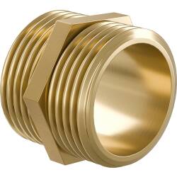 Brass double nipple 2-way male thread