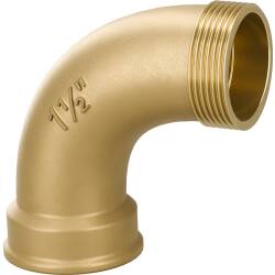 Bogen 90&deg; Messing Innengewinde x Aussengewinde