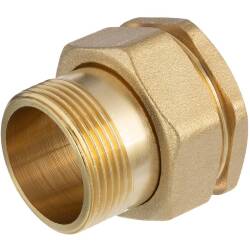 Brass female/male threaded union - conical sealing