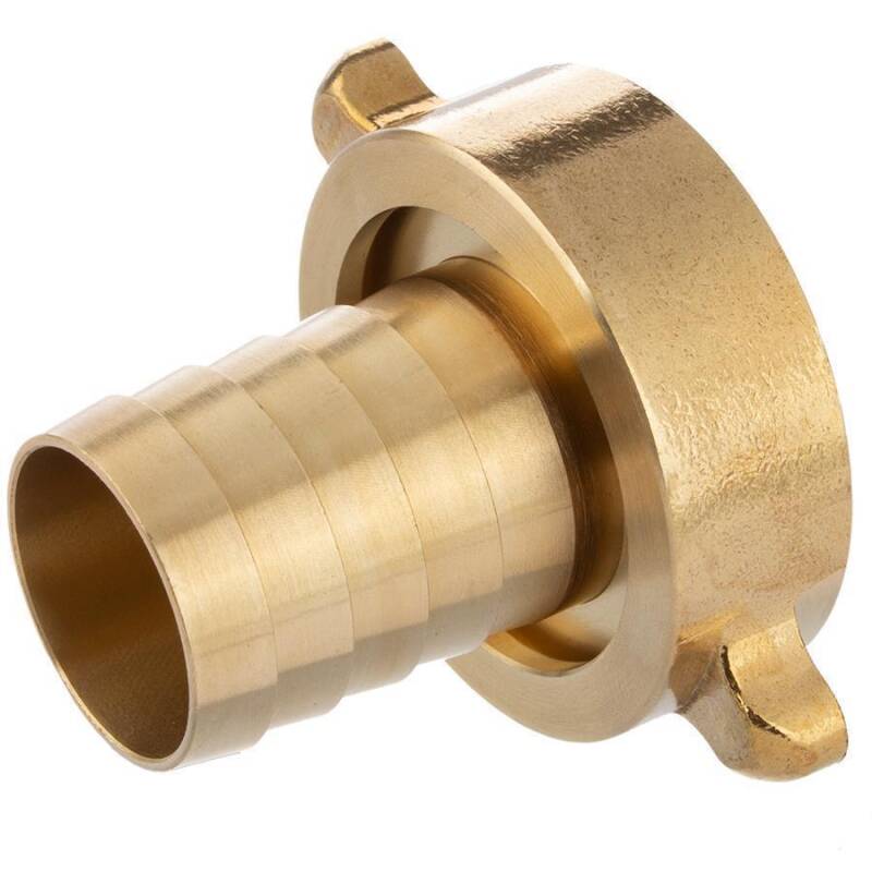 Brass hose tail with female thread and nut