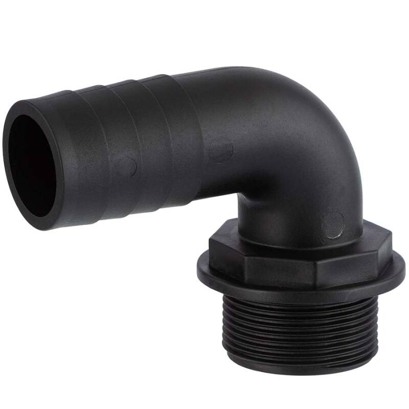 Portagomma curvo 90 con filetto maschio in PP
