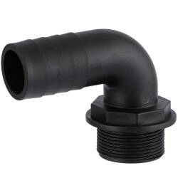 Portagomma curvo 90 con filetto maschio in PP