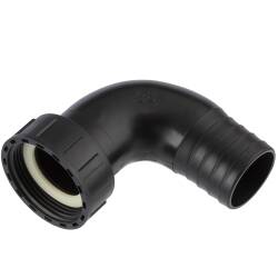 PP elbow 90&deg; hose tail with female thread and nut