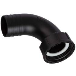 PP elbow 90&deg; hose tail with female thread and nut