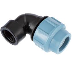 Elbow 90&deg; compression fitting x female thread, DVGW