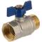 Brass male/female threaded butterfly valve Blue, 1/2"