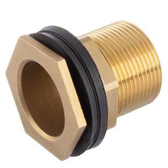 Brass male threaded tank connector 1"
