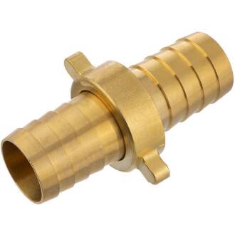 Brass hose tail union with flat gasket